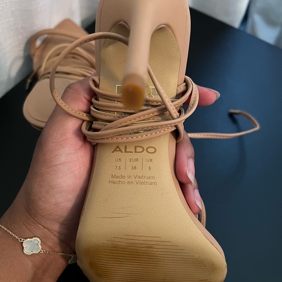 Aldo Nude Lace Up Heels - Picture 7 of 7